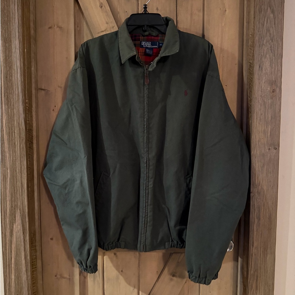 Vintage Polo Ralph Lauren
Green Flannel Lined Harrington
Dad Jacket Size XL